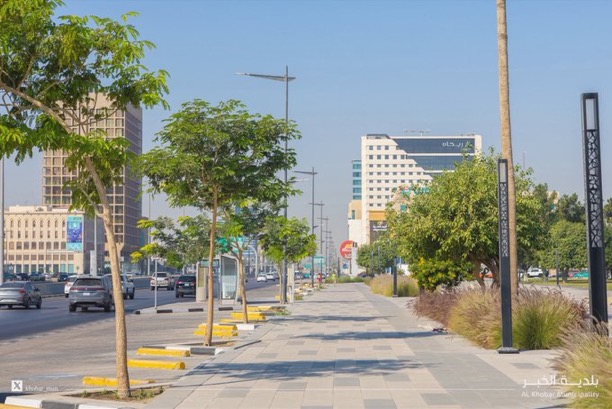 بلدية الخبر تواصل مسيرة “الخبر خضراء” بزراعة أشجار اللبخ على طريق الملك عبدالله