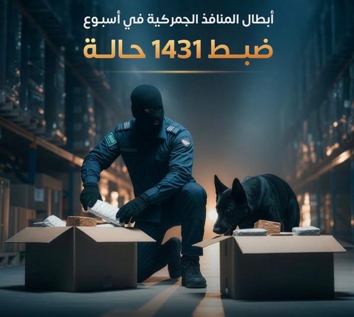 المنافذ الجمركية” تسجل  1431 حالة ضبط خلال أسبوع