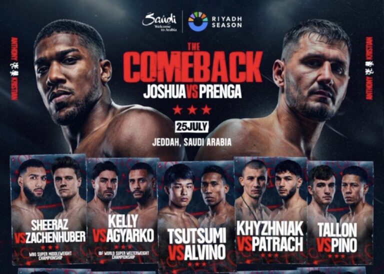 تركي آل الشيخ يعلن بطاقة نزالات حدث “The Comeback” في جدة بمشاركة أنتوني جوشوا ونخبة أبطال العالم