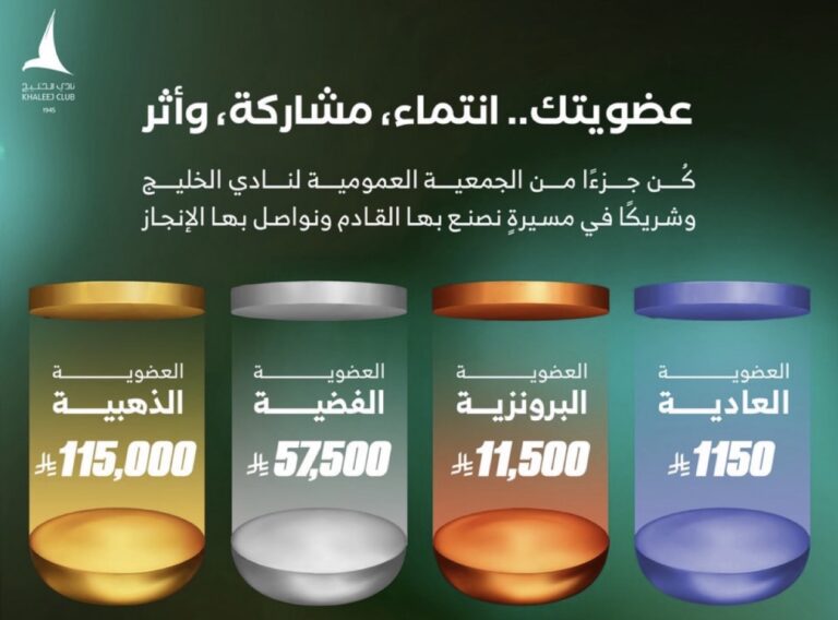 الخليج يفتح باب عضوية جمعيته العمومية أمام جماهيره عبر 4 فئات